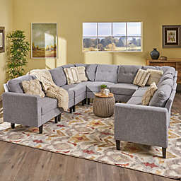 Contemporary Home Living 10-Piece Gray and Brown Contemporary Sectional Sofa Set 35.75