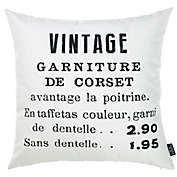 HomeRoots Black and White French Vintage Decorative Throw Pillow Cover - 18" x 18"