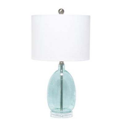 Elegant Designs Ellipse Transparent Table Lamp, Clear Blue