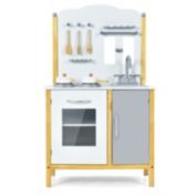 Slickblue Kids Play Kitchen Set Toddler Pretend Cooking Set with Cabinet and Accessories