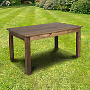 Emma + Oliver 60" x 38" Rectangular Antique Rustic Solid Pine Farm Dining Table