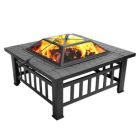 Alternate image 0 for Inq Boutique 32 Inch Heavy Duty 3 in 1 Metal Square Patio Firepit Table BBQ Garden Stove