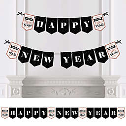 Big Dot of Happiness Rose Gold Happy New Year - New Year's Eve Party Bunting Banner - Party Decorations - Happy New Year