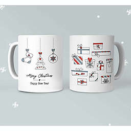 Onetify Merry Christmas Mug with Stockings and Presents