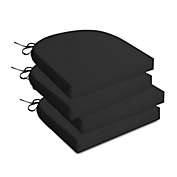 Unikome 4-Piece Solid Waterproof Outdoor Patio Seat Cushion 17-Inch x 16-Inch Rounded Square, Dark Gray