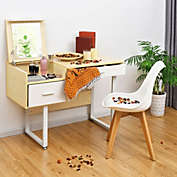 Slickblue Makeup Table Writing Desk with Flip Top Mirror