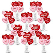 Big Dot of Happiness Conversation Hearts - Valentine&#39;s Day Party Centerpiece Sticks - Showstopper Table Toppers - 35 Pieces