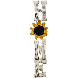 Sunnydaze Indoor/Outdoor Metal Home with Decorative Sunflower Sign for Porch, Entryway, or Yard - 24.5