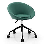 Slickblue Adjustable Swivel Accent Chair Vanity Chair with Round Back-Green