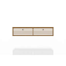 Manhattan Comfort. Liberty 42.28 Floating Office Desk in Cinnamon and Off White.