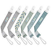 Enovoe Pacifier Clip By - 6 Pack Of Pacifier Clips - Stylish Teething Ring Pacifier