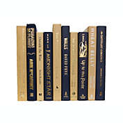Booth & Williams Navy and Gold Team Colors Decorative Books, One Foot Bundle of Real, Shelf-Ready Books