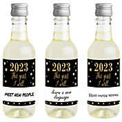 Big Dot of Happiness New Year&#39;s Eve - Gold - Mini Wine & Champagne Bottle Label Stickers - 2023 New Years Eve Resolution Party Favor Gift ​- Set of 16