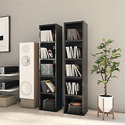 vidaXL CD Cabinets 2 pcs High Gloss Black 8.3
