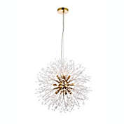 Elegant Lighting Luxurious Solace 12 Lights Pendant for Living Room, Bedroom & Hallway, Gold