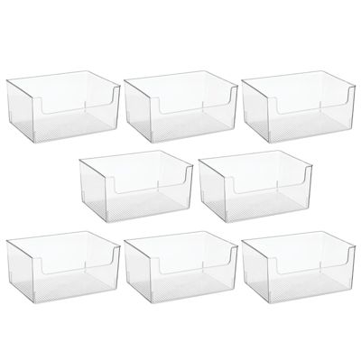 mDesign Plastic Closet Home Storage Organizer Cube Bin Container, 8 Pack - Clear