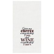 C&F Home Give Me Coffee to Change Waffle Weave Cotton Kitchen Towel
