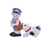 Pacific Trading Mailman and Dog Ceramic Salt and Pepper Shaker Set 3.5 Inch