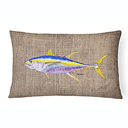 Caroline's Treasures Fish - Tuna Faux Burlap Canvas Fabric Decorative Pillow 12 x 16