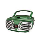 Proscan - BoomBox / Portable CD Player with AM/FM Radio, Retro Style, AUX Input, Green