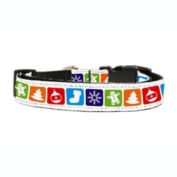 Mirage Pet Products Classic Christmas Nylon and Ribbon Dog Collar, Small