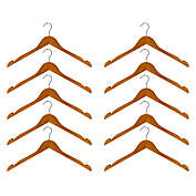 Natural Wood No Slip Shirt Hangers - No Bar - 10 Pack by Edsal