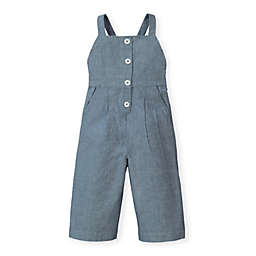 Hope & Henry Girls' Button Front Overall (Chambray, 4)