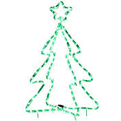 Outsunny 30" Outdoor LED Christmas Tree Rope Lights, LED Outdoor Christmas Decoration with Ground Stakes, Green