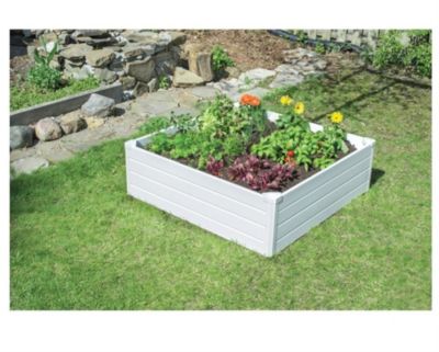 Nuvue Raised Deluxe Garden Bed 48 in. x 48 in. x 15 in. White