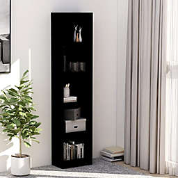 vidaXL 5-Tier Book Cabinet Black 15.7