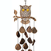 VP Home 30" H Rustic Copper Tribal Owl Wind Chimes for Outside Unique Tribal Owl Windchimes Outdoor Decorations Garden Decor Owl Gift for Women, Mom, Grandma, Unisex