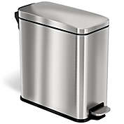 iTouchless SoftStep Stainless Steel Slim Step Pedal Trash Can with Odor Filter and Removable Inner Bucket 3 Gallon Silver