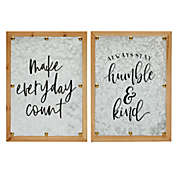 Farmlyn Creek 2 Sets of Galvanized Rustic Farmhouse Wall Decor with Encouraging Quotes (11.7 x 15.6 In)