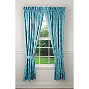 Ellis Curtain Trellis 2-Panels Unlined Stylish Window Curtain Tailored Pair With Ties - 82x84" Teal