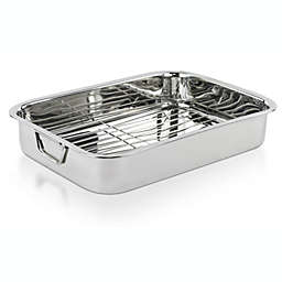 Lexi Home Classic Stainless Steel Roasting Pan with Roasting Rack