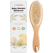 KeaBabies Baby Hair Brush, Baby Brush with Soft Goat Bristles, Cradle Cap Brush (Oval, Walnut)