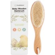 KeaBabies Baby Hair Brush, Baby Brush with Soft Goat Bristles, Cradle Cap Brush (Oval, Walnut)