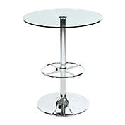 Chintaly Round Glass Top Pub Table