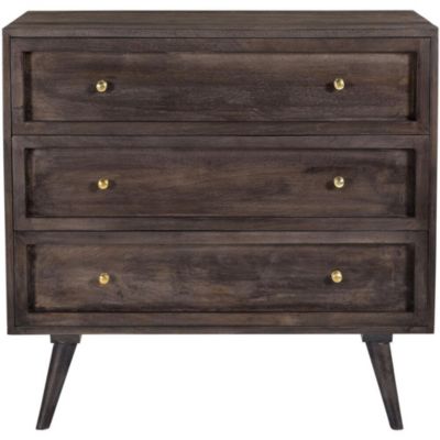 Cambridge. Parkview 3-Drawer Mango Wood Chest in Gray.