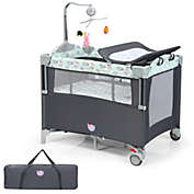 Gymax 5-in-1 Baby Beside Sleeper Bassinet Portable Crib Playard w/Diaper Changer
