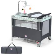 Gymax 5-in-1 Baby Beside Sleeper Bassinet Portable Crib Playard w/Diaper Changer