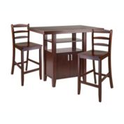 Winsome Albany 3-Pc  Set High Table w/Ladder Back Counter Stools