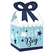 Big Dot of Happiness It&#39;s a Boy - Square Favor Gift Boxes - Blue Baby Shower Bow Boxes - Set of 12
