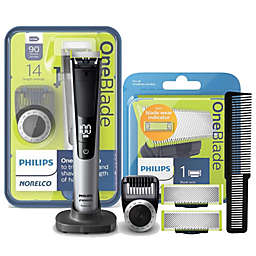Philips Norelco Oneblade Pro Hybrid Electric Trimmer and Shaver with 2 Pack Replacement Blade & Comb