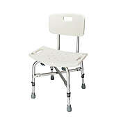 Stock Preferred Aluminium Alloy Medical Bathroom Chair Bench with Back in White