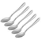 Unique Bargains Stainless Steel Caffee Shop Flatware Tea Spoons Scoops, Mini Tiny Small Spoons Cutlery for Porridge and Soup, 5 Pieces Silver Tone