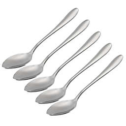 Unique Bargains Caffee Shop Stainless Steel Flatware Tea Spoons Scoops Porridge Silver Tone 5pcs