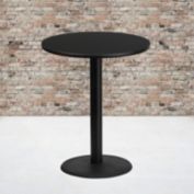 Emma + Oliver 36"RD Black Laminate Bar Table Top-24"RD Base
