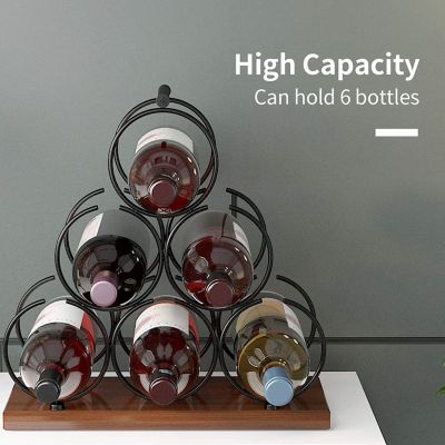 Inq Boutique Mecor Countertop Wine Rack, 5 Bottle Tabletop Wine Holder Storage Stand