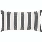 Mina Victory Outdoor Pillows Stripes - Reversible 12" x 22" Black Indoor/Outdoor Throw Pillow
